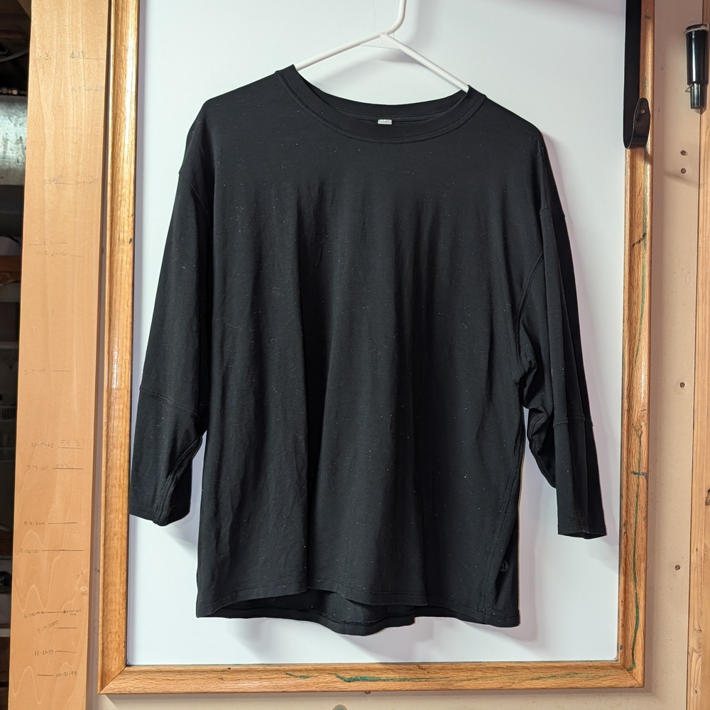 lululemon athletica Black/"Confetti Speckled" Crew Neck Long Sleeve